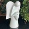 Cream Soapstone Angel Sculpture with Heart 5 inches Hand-Carved